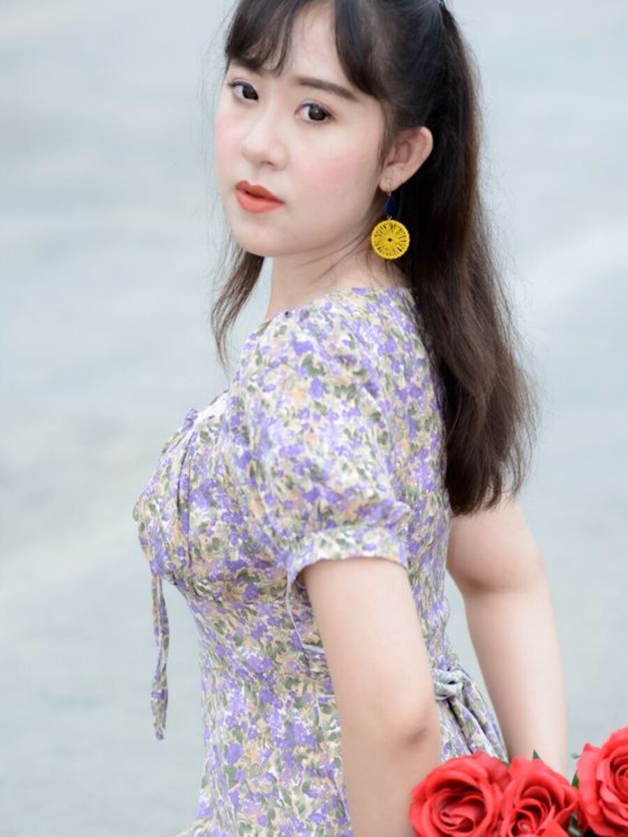 Rochie florală lila – imaginea 2