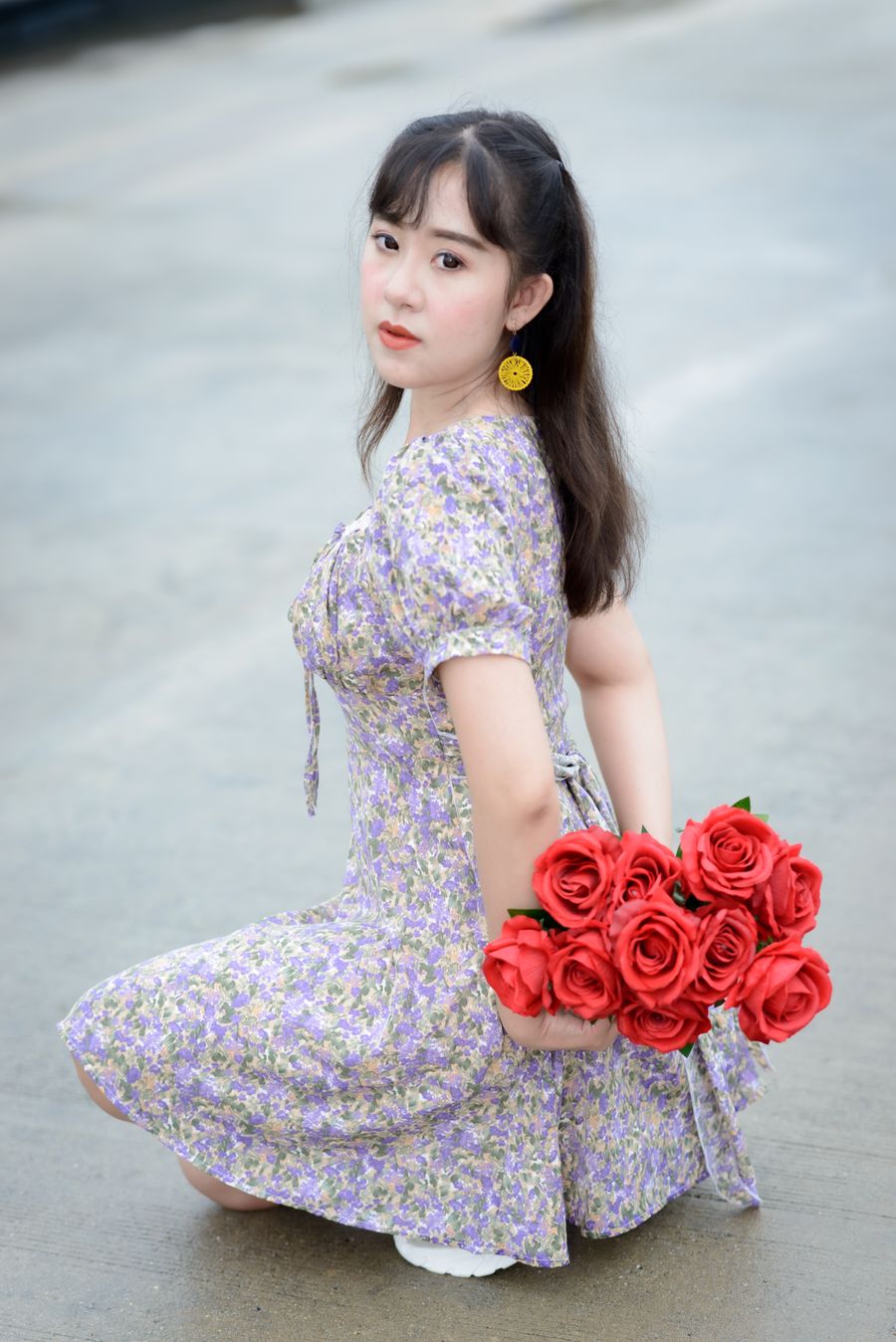 Rochie florală lila